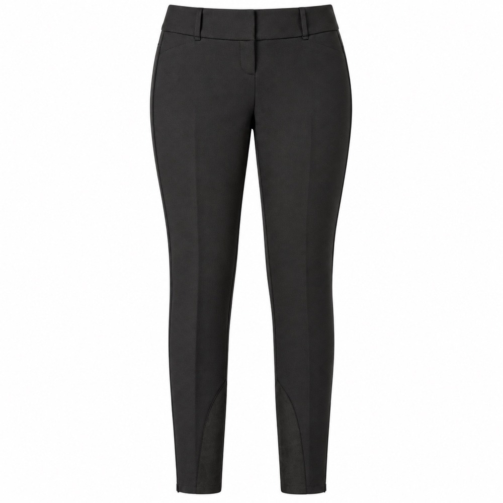 The Limited Drew Fit Pants Women 4 Brown Equestrian Suede Patch Ankle Zip Skinny